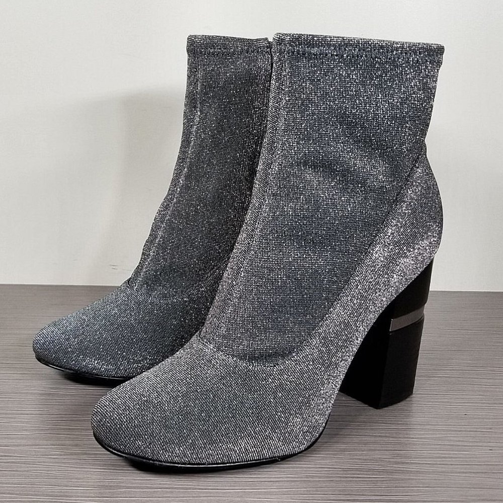 Marc Fisher LTD Padda Stretchy Boot, Pewter Fabric, Womens Size 7.5 M